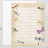 Dragonfly briefpapier gevoerd schrijven papier (Voorkant / Achterkant)