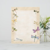 Dragonfly briefpapier gevoerd schrijven papier (Staand voorkant)