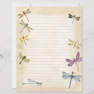 Dragonfly briefpapier gevoerd schrijven papier