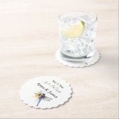 Dragonfly bruiloft save the date sticker kartonnen onderzetters (Insitu)