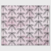 Dragonfly Bug Insect Lover Pink Cadeaupapier (Vlak)