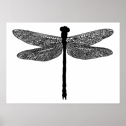 dragonfly Bug Insecte natuur Silhouette art Poster (Voorkant)