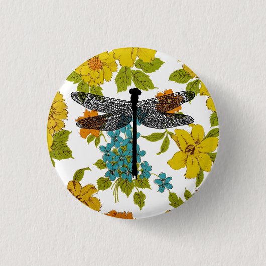 dragonfly Bug Insecte natuur Silhouette art Ronde Button 3,2 Cm (Voorkant)