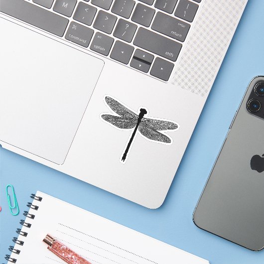 dragonfly Bug Insecte natuur Silhouette art Sticker (Laptop met iPhone)