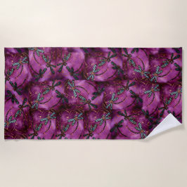 Dragonfly Burgundy Flit Beach Towel Strandlaken