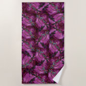 Dragonfly Burgundy Flit Beach Towel Strandlaken (Voorkant)