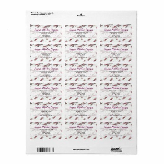 Dragonfly Business Return-adres | Verzendlabel Etiket (Full Sheet)