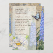 Dragonfly Butterfly Delphinium Couples Shower Kaart (Voorkant / Achterkant)