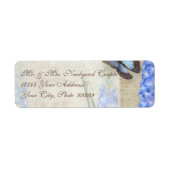 Dragonfly Butterfly Delphinium in Poppy Floral Art Etiket (Voorkant)