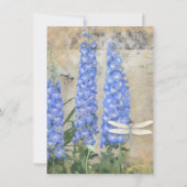 Dragonfly Butterfly Delphinium n Poppy Reception Kaart (Achterkant)