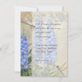 Dragonfly Butterfly Delphinium n Poppy Reception Kaart (Voorkant)
