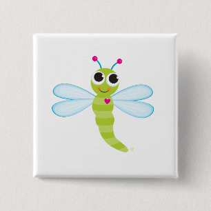 Dragonfly-Button Vierkante Button 5,1 Cm
