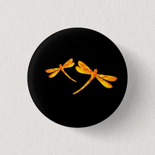 Dragonfly-Button - Vuur Ronde Button 3,2 Cm (Voorkant)