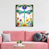 Dragonfly Canvas Afdruk (Insitu (Woonkamer))