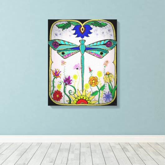 Dragonfly Canvas Afdruk (Insitu (Houten vloer))