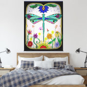 Dragonfly Canvas Afdruk (Insitu (Slaapkamer))