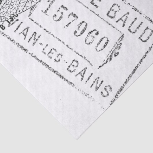 Dragonfly Carte Postale Franse Postmark Decoupage Tissuepapier (Detail)