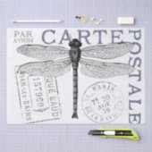 Dragonfly Carte Postale Franse Postmark Decoupage Tissuepapier (Craft)