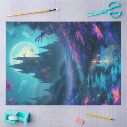 Dragonfly Castle Tissue Paper Tissuepapier (Craft)