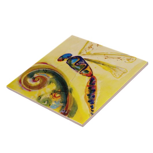 Dragonfly Ceramic Kitchen Tile Tegeltje (Zijkant)