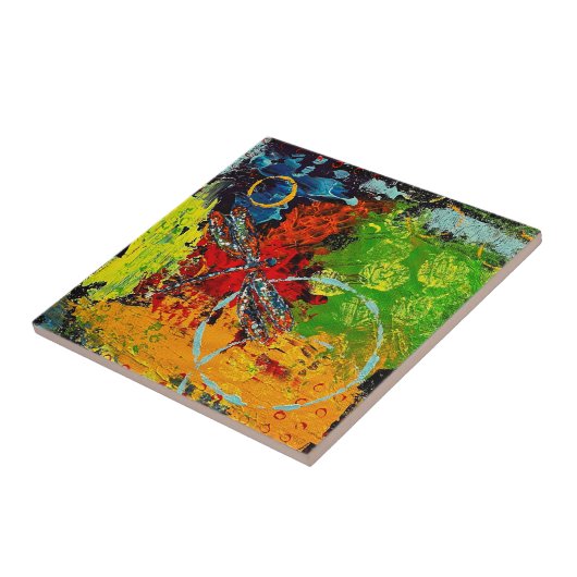 Dragonfly Ceramic Tile Tegeltje (Zijkant)