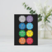 Dragonfly Chakras White Text Design Briefkaart (Staand voorkant)