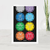 Dragonfly Chakras White Text Design Kaart (Achterkant)