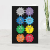 Dragonfly Chakras White Text Design Kaart (Voorkant)