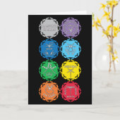 Dragonfly Chakras White Text Design Kaart (Gele Bloem)