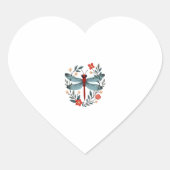 Dragonfly Christmas T-Shirt_1 (1) Hart Sticker (Voorkant)