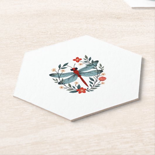 Dragonfly Christmas T-Shirt_1 (1) Kartonnen Onderzetters (Schuin)