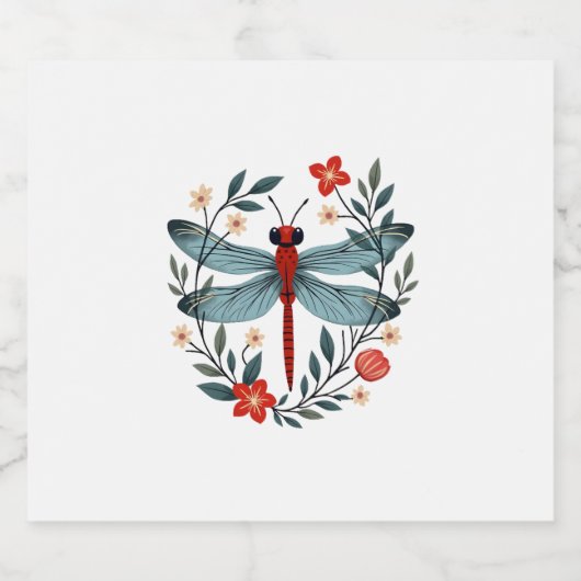 Dragonfly Christmas T-Shirt_1 (1) Sparkling Wijnetiket (Enkel label)