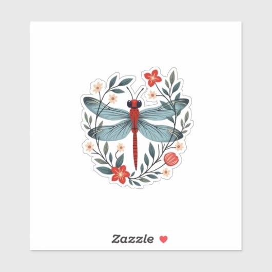 Dragonfly Christmas T-Shirt_1 (1) Sticker (Vel)