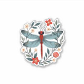 Dragonfly Christmas T-Shirt_1 (1) Sticker (Voorkant)