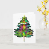 Dragonfly Christmas Tree Dragonfly Xmas Kaart (Gele Bloem)