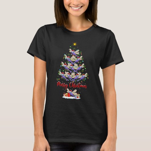 Dragonfly Christmas Tree Lights  Dragonfly Xmas T-shirt (Voorkant)