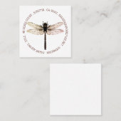 Dragonfly Cirkel Type tuinontwerp Vierkante Visitekaartje (Voorkant / Achterkant)