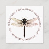 Dragonfly Cirkel Type tuinontwerp Vierkante Visitekaartje (Voorkant)