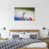 Dragonfly close-up foto muurkunst canvas afdruk (Insitu (Slaapkamer))