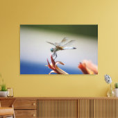 Dragonfly close-up foto muurkunst canvas afdruk (Insitu (Woonkamer))