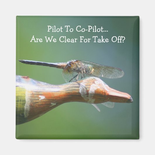 Dragonfly Co Pilot Funny Nature  Magneet (Voorkant)