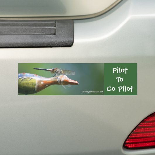 Dragonfly Co Pilot Funny Natuur Bumpersticker (Op auto)