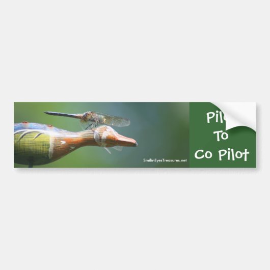 Dragonfly Co Pilot Funny Natuur Bumpersticker (Voorkant)