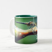 Dragonfly Co Pilot Natuur, gepersonaliseerd Tweekleurige Koffiemok (Voorkant links)