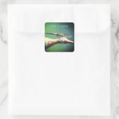 Dragonfly Co Pilot Personalized Natuur Vierkante Sticker (Tas)