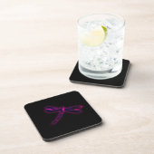 Dragonfly Coasters - Magenta Gloed Bier Onderzetter (Rechterzijde)