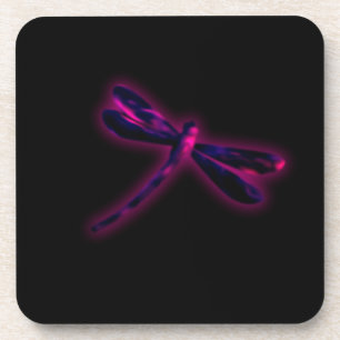 Dragonfly Coasters - Magenta Gloed Bier Onderzetter
