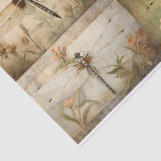 Dragonfly Collage 1 Decoupage Papier (Detail)