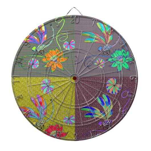 Dragonfly Collage Dartbord (Voorkant)