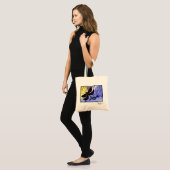 Dragonfly collage over Waterverf - Blauw geel Tote Bag (Voorkant (model))